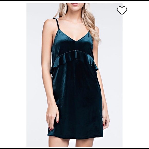 Honey Belle Dresses & Skirts - Green velvet mini dress